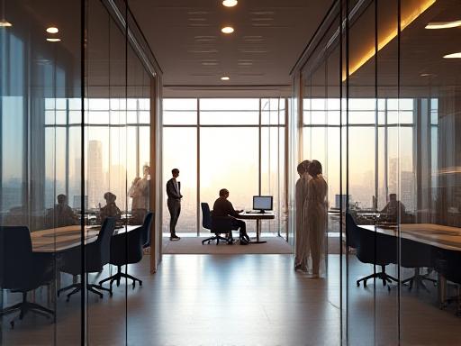 Modern software development studio interior