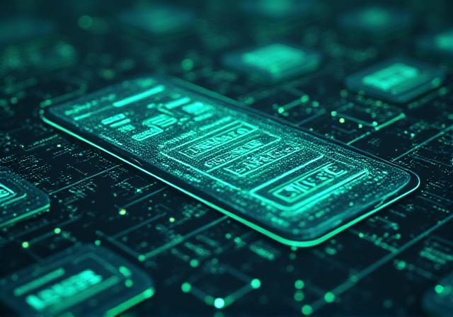 Futuristic software architecture and mobile app visualization